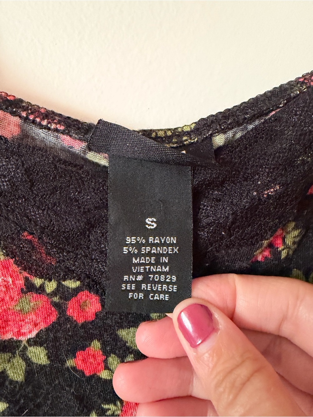 rue21 Black Floral Lace Cami with Red Rose Print - Picture 4 of 5